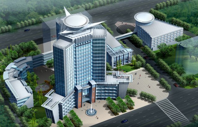 city office building construction avant-garde design hotel - 383 Modello 3D .c4d .max .obj .3ds .fbx .stl .blend 