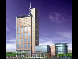 city office building construction avant-garde design hotel - 384 3D Model