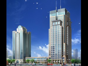 city office building construction avant-garde design hotel - 386 3D Model
