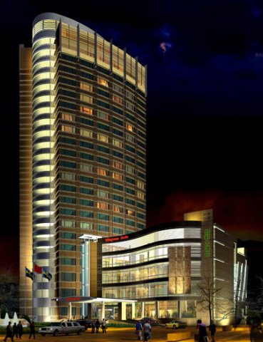 city office building construction avant-garde design hotel - 390 3D 모델 .c4d .max .obj .3ds .fbx .stl .blend 