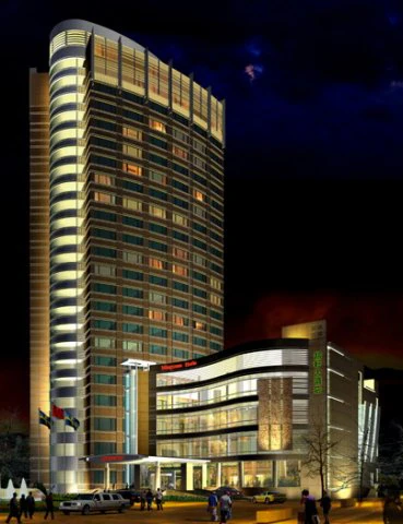 city office building construction avant-garde design hotel - 390 3D Model .c4d .max .obj .3ds .fbx .stl .blend 