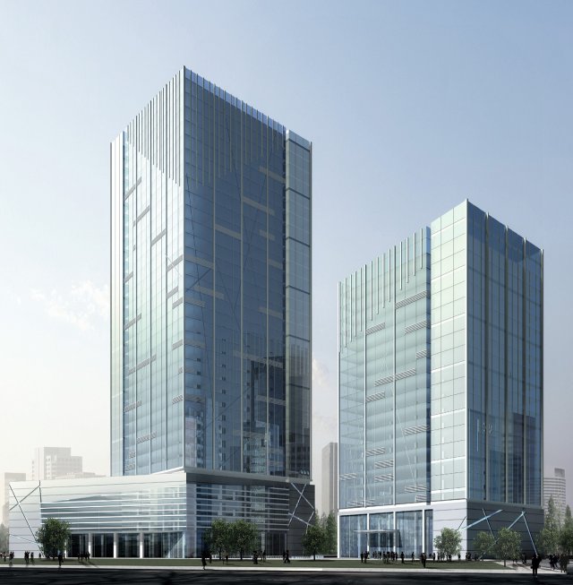 city office building construction avant-garde design hotel - 392 3D Model .c4d .max .obj .3ds .fbx .stl .blend 