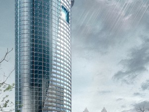 city office building construction avant-garde design hotel - 393 3D Модель