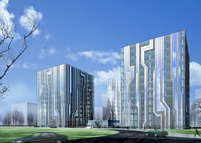 city office building construction avant-garde design hotel - 397 Model 3D .c4d .max .obj .3ds .fbx .stl .blend 