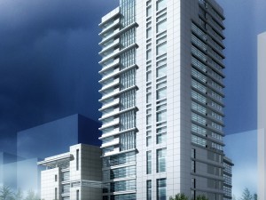city office building construction avant-garde design hotel - 399 Model 3D
