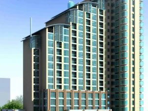 şehir ofis binası inşaatı avangard tasarım oteli - 400 3D Model