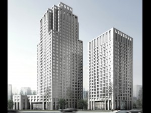 city office building construction avant-garde design hotel - 402 3D Model