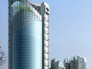 city office building construction avant-garde design hotel - 403 3D Model