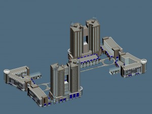 city office building construction avant-garde design hotel - 403 3D Model