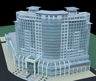 city office building construction avant-garde design hotel - 403 3D Model .c4d .max .obj .3ds .fbx .stl .blend 
