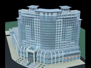 city office building construction avant-garde design hotel - 403 Model 3D
