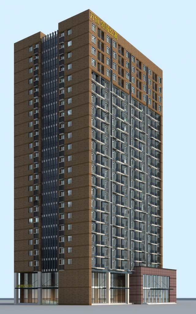city office building construction avant-garde design hotel - 414 3D Model .c4d .max .obj .3ds .fbx .stl .blend 
