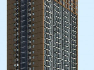 edificio de oficinas de la ciudad construcci&oacute;n hotel de dise&ntilde;o vanguardista - 414 Modelo 3D