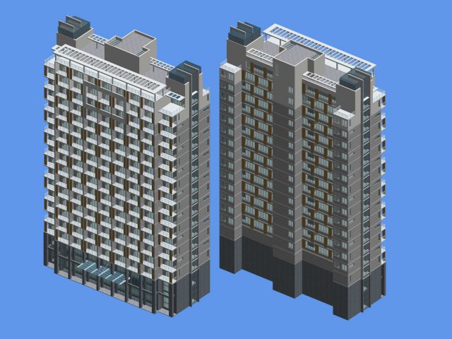 city office building construction avant-garde design hotel - 415 3D मॉडल .c4d .max .obj .3ds .fbx .stl .blend 