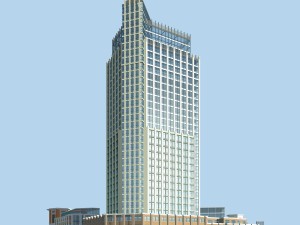 city office building construction avant-garde design hotel - 419 3D Model