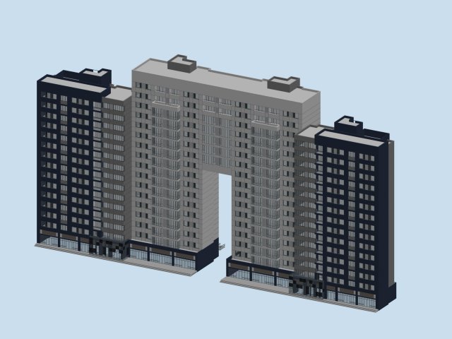 city office building construction avant-garde design hotel - 421 3D मॉडल .c4d .max .obj .3ds .fbx .stl .blend 