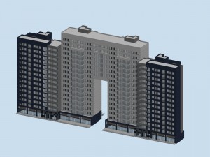 city office building construction avant-garde design hotel - 421 3D Model