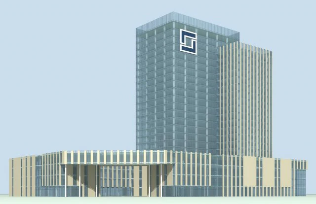 city office building construction avant-garde design hotel - 422 3D Model .c4d .max .obj .3ds .fbx .stl .blend 