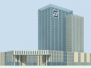 city office building construction avant-garde design hotel - 422 Modèle 3D
