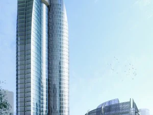 city office building construction avant-garde design hotel - 423 3D Model