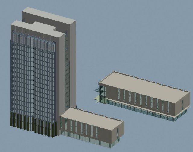 city office building construction avant-garde design hotel - 424 3D Modell .c4d .max .obj .3ds .fbx .stl .blend