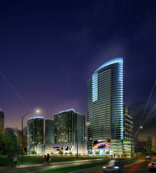 city office building construction avant-garde design hotel - 427 3Dモデル .c4d .max .obj .3ds .fbx .stl .blend 