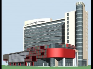 city office building construction avant-garde design hotel - 428 Modèle 3D