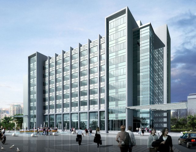 city office building construction avant-garde design hotel - 429 3D Model .c4d .max .obj .3ds .fbx .stl .blend 