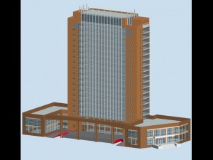 city office building construction avant-garde design hotel - 434 3D Model
