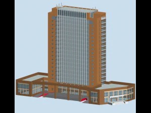 city office building construction avant-garde design hotel - 434 3D Model