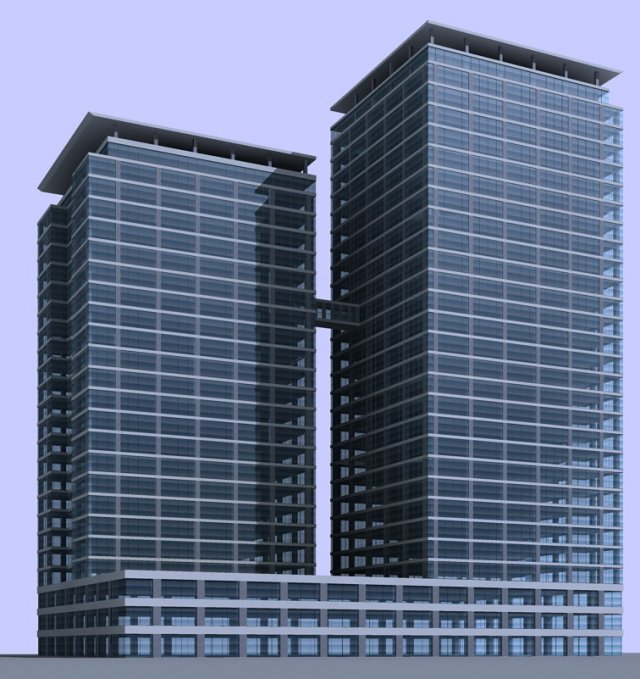 city office building construction avant-garde design hotel - 435 3D 模型 .c4d .max .obj .3ds .fbx .stl .blend 