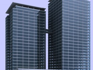 city office building construction avant-garde design hotel - 435 3D Model