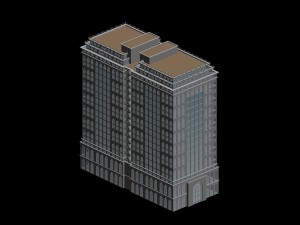 city office building construction avant-garde design hotel - 436 3D Model