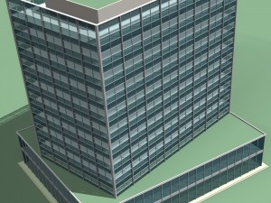 city office building construction avant-garde design hotel - 437 3D Модель
