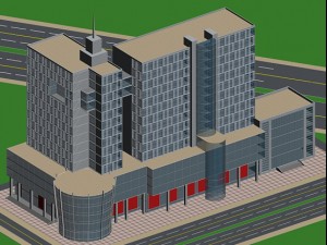 city office building construction avant-garde design hotel - 440 3D Model