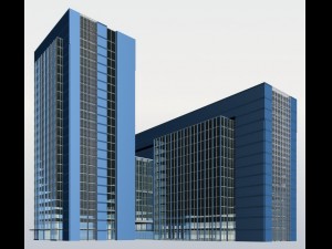city office building construction avant-garde design hotel - 441 3D Model