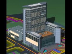 city office building construction avant-garde design hotel - 442 3D मॉडल
