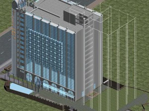 costruzione di edifici per uffici cittadini hotel di design all'avanguardia - 443 Modello 3D