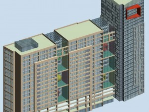 city office building construction avant-garde design hotel - 444 3D Model