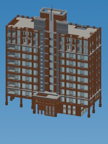 city office building construction avant-garde design hotel - 445 3D Model .c4d .max .obj .3ds .fbx .stl .blend 