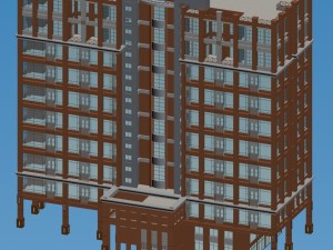 city office building construction avant-garde design hotel - 445 3D Model