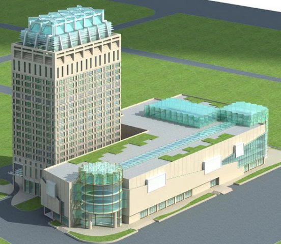 city office building construction avant-garde design hotel - 446 3D Model .c4d .max .obj .3ds .fbx .stl .blend 