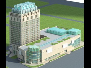 city office building construction avant-garde design hotel - 446 3D 模型