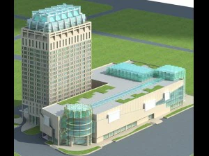 city office building construction avant-garde design hotel - 446 3D Model
