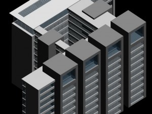 city office building construction avant-garde design hotel - 447 3D Модель