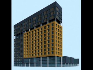 city office building construction avant-garde design hotel - 450 3D Model
