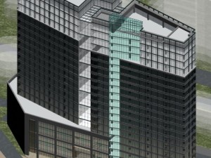 city office building construction avant-garde design hotel - 451 Modelo 3D