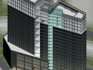 city office building construction avant-garde design hotel - 451 3D Model