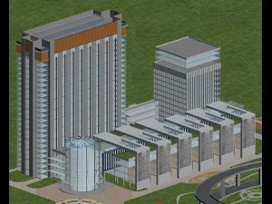 city office building construction avant-garde design hotel - 453 3D Model