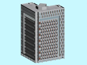 city office building construction avant-garde design hotel - 454 3D Модель